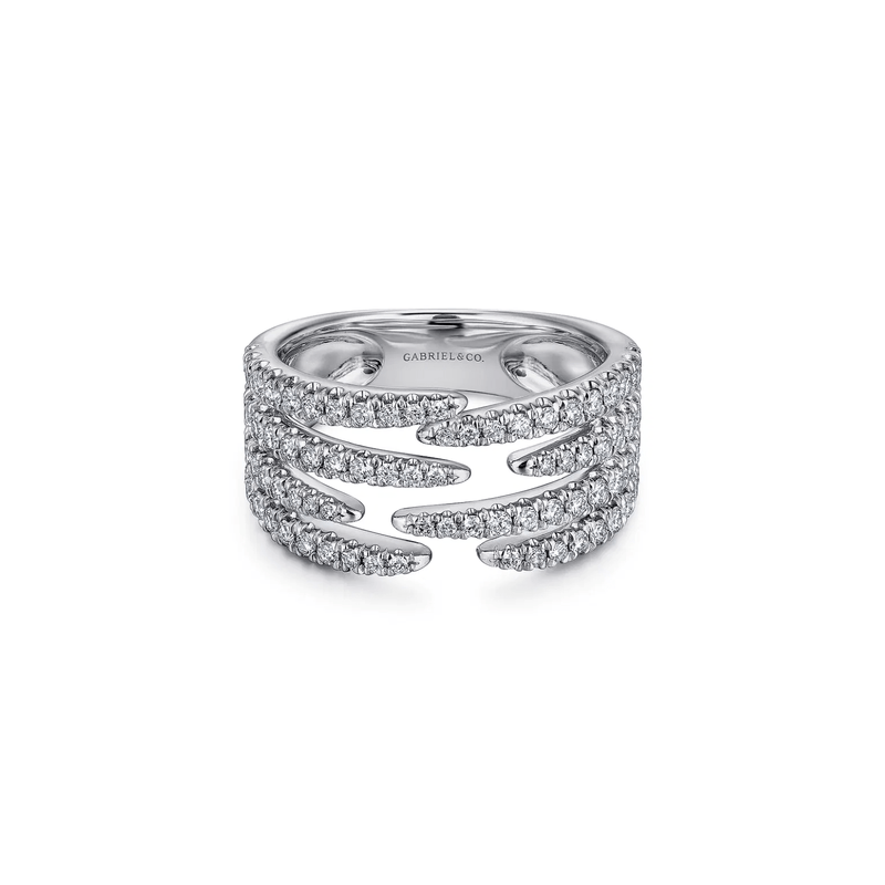 Gabriel & Co. Open Wide Band Pave Diamond Ring-Gabriel & Co. Open Wide Band Pave Diamond Ring - LR51301W45JJ