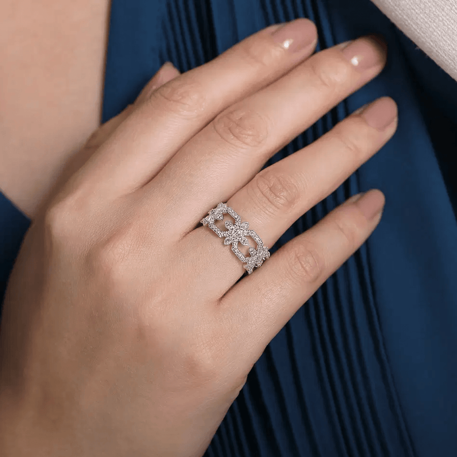 Gabriel & Co. Openwork Hexagonal Diamond Ring - LR51494W45JJ