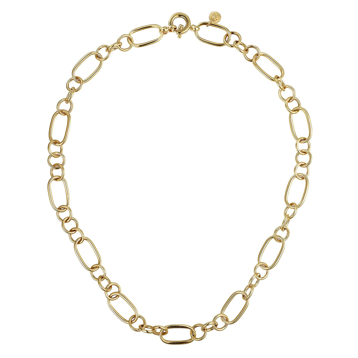 Gabriel & Co. Oval Link Chain Necklace wth Circle Stations - NK7339 - 18Y4JJJ