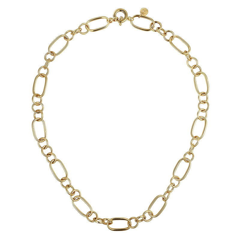 Gabriel & Co. Oval Link Chain Necklace wth Circle Stations-Gabriel & Co. Oval Link Chain Necklace wth Circle Stations - NK7339 - 18Y4JJJ