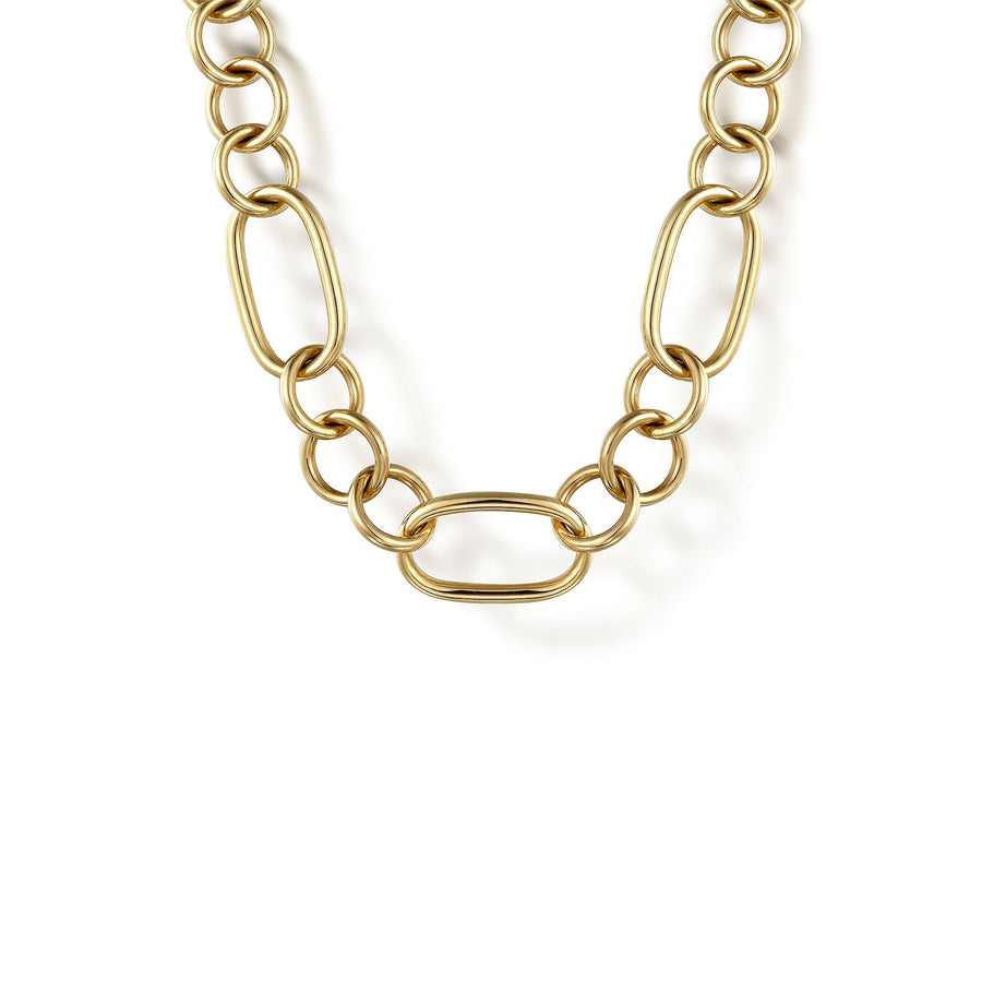 Gabriel & Co. Oval Link Chain Necklace wth Circle Stations - NK7339 - 18Y4JJJ