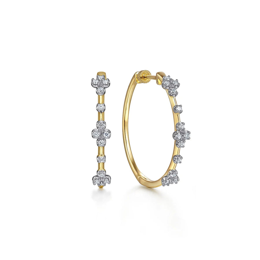 Gabriel & Co. Prong Set Round Classic Diamond Hoop Earrings 30mm - EG15004Y45JJ