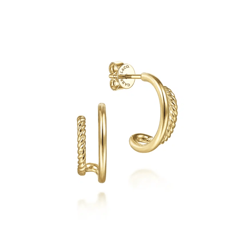 Gabriel & Co. Rope Split J Shape Stud Earrings-Gabriel & Co. Rope Split J Shape Stud Earrings - EG14082Y4JJJ