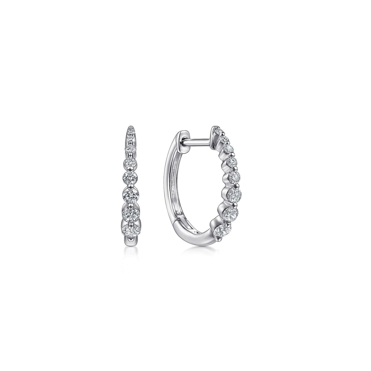 Gabriel & Co. Round Diamond Classic Huggie Earrings - EG13835W45JJ