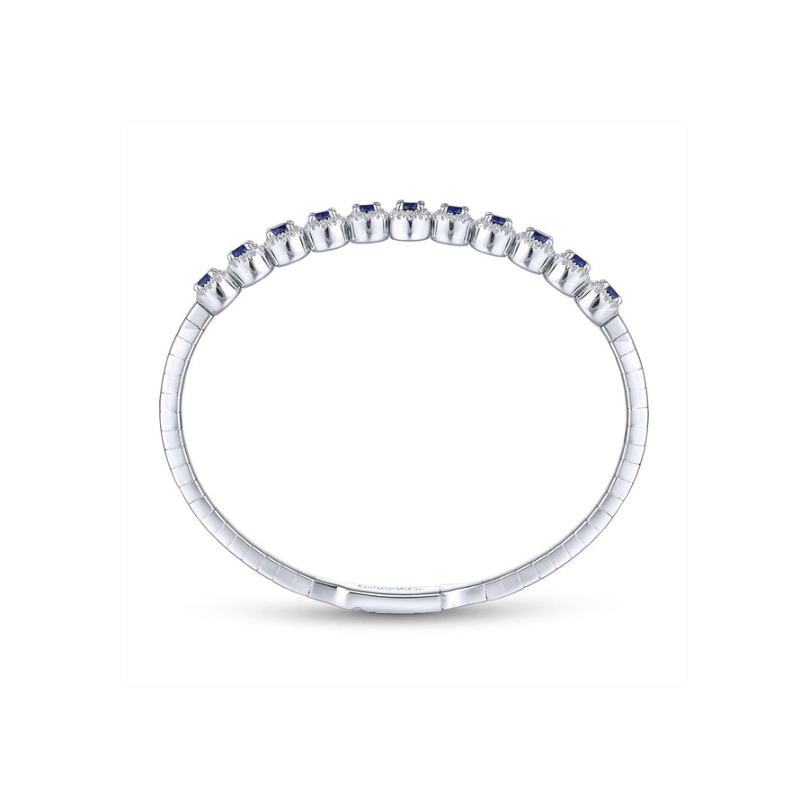 Gabriel & Co. Round Sapphire and Diamond Halo Bangle - BG3980-62W45SA