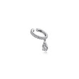 Gabriel & Co. Single Diamond Ear Cuff with Teardrop Charm-Gabriel & Co. Single Diamond Ear Cuff with Teardrop Charm - EGS14846W45JJ