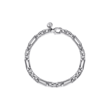 Gabriel & Co. Sterling Silver Hollow Figaro Chain Bracelet-Gabriel & Co. Sterling Silver Hollow Figaro Chain Bracelet TBM2035-85SVJJJ