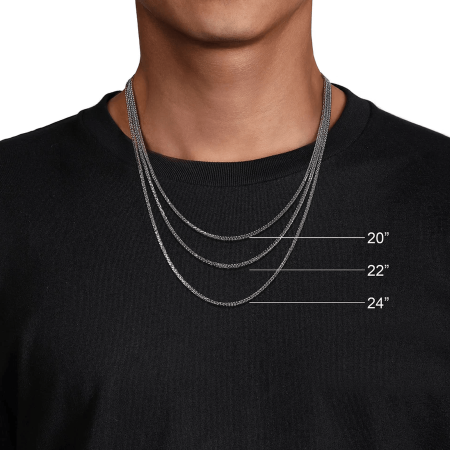 Gabriel & Co. Sterling Silver Solid Faceted Men's Link Chain Necklace NKM7350-22SVJJJ