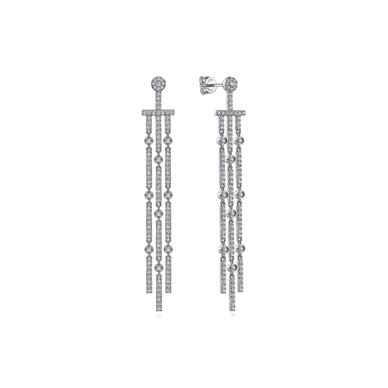Gabriel & Co. Three Row Linear Drop Diamond Stud Earrings-Gabriel & Co. Three Row Linear Drop Diamond Stud Earrings - EG13904W84JJ