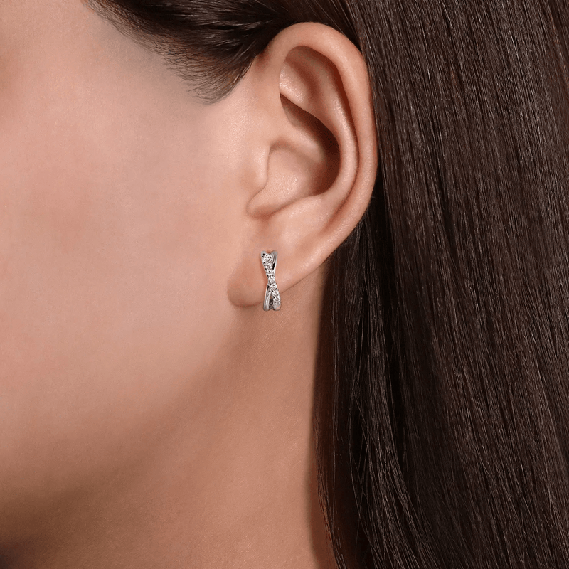 Gabriel & Co. Twisted 15mm Diamond Huggie Earrings-Gabriel & Co. Twisted 15mm Diamond Huggie Earrings - EG13328W45JJ