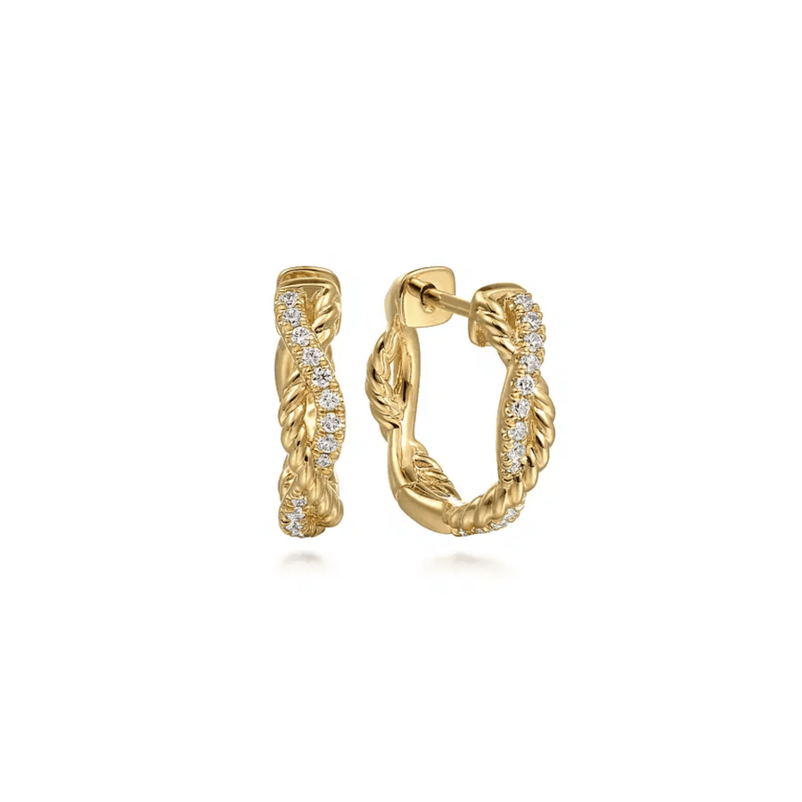 Gabriel & Co. Twisted Diamond And Rope Huggie Earrings - EG15080Y45JJ
