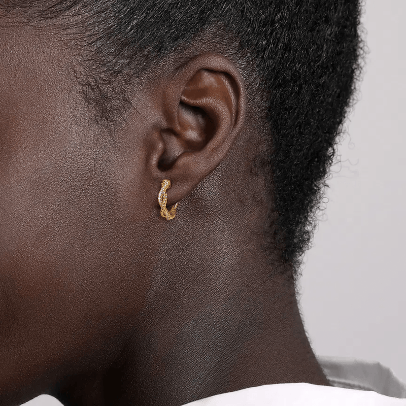 Gabriel & Co. Twisted Diamond And Rope Huggie Earrings-Gabriel & Co. Twisted Diamond And Rope Huggie Earrings - EG15080Y45JJ