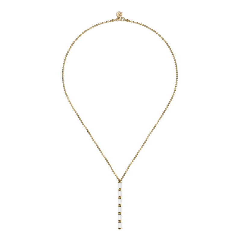 Gabriel & Co. Vertical Bar Necklace with White Enamel-Gabriel & Co. Vertical Bar Necklace with White Enamel - NK7680E9Y4JJJ