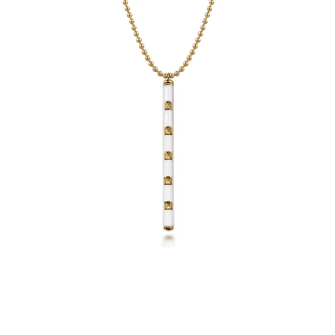 Gabriel & Co. Vertical Bar Necklace with White Enamel-Gabriel & Co. Vertical Bar Necklace with White Enamel - NK7680E9Y4JJJ