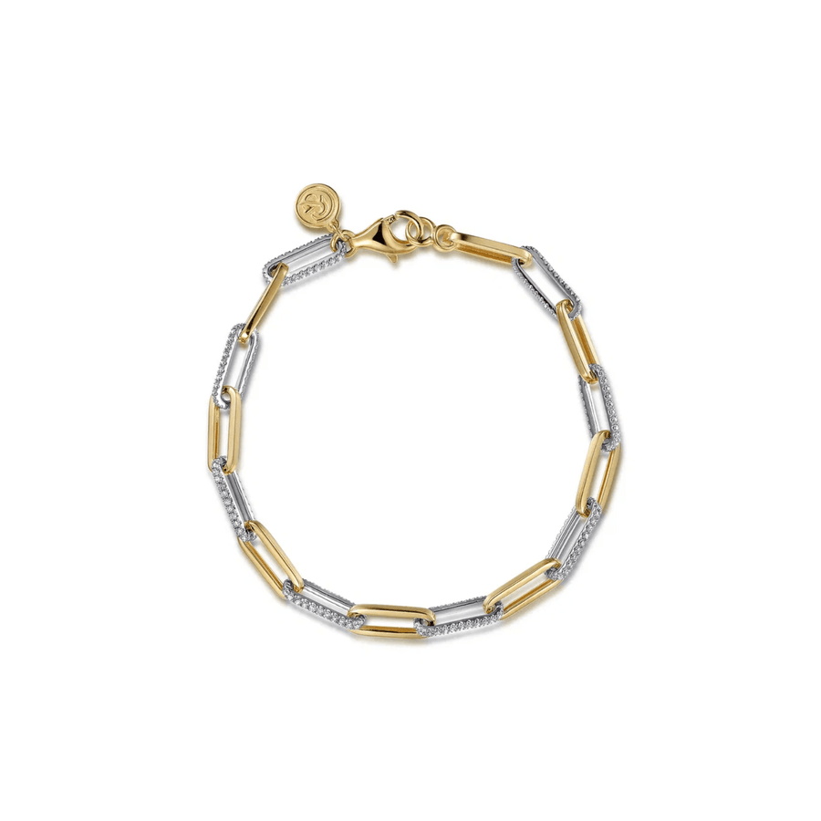 Gabriel & Co. White-Yellow Gold Diamond Link Bracelet TB4851M45JJ