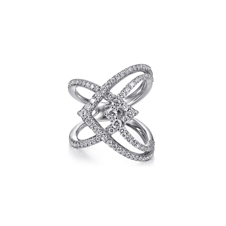 Gabriel & Co. Wide Band Layered Diamond Ring - LR51496W45JJ