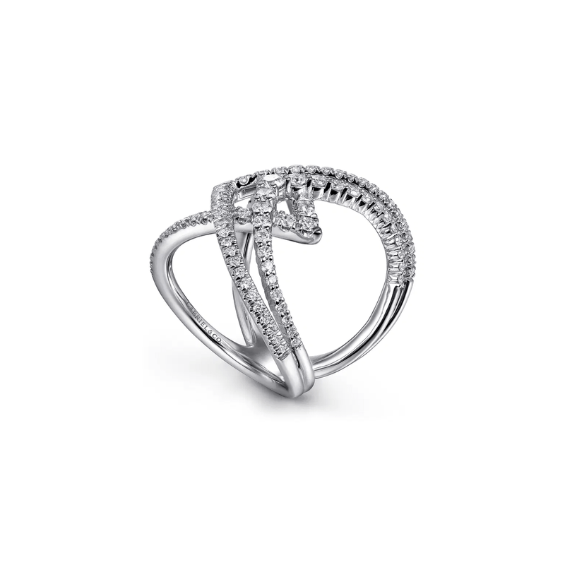 Gabriel & Co. Wide Band Layered Diamond Ring-Gabriel & Co. Wide Band Layered Diamond Ring - LR51496W45JJ