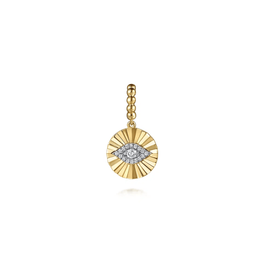 Gabriel & Co. Yellow Gold Bujukan Diamond Cut Evil Eye Medallion Pendant (Pendant Only) - PT7558M45JJ