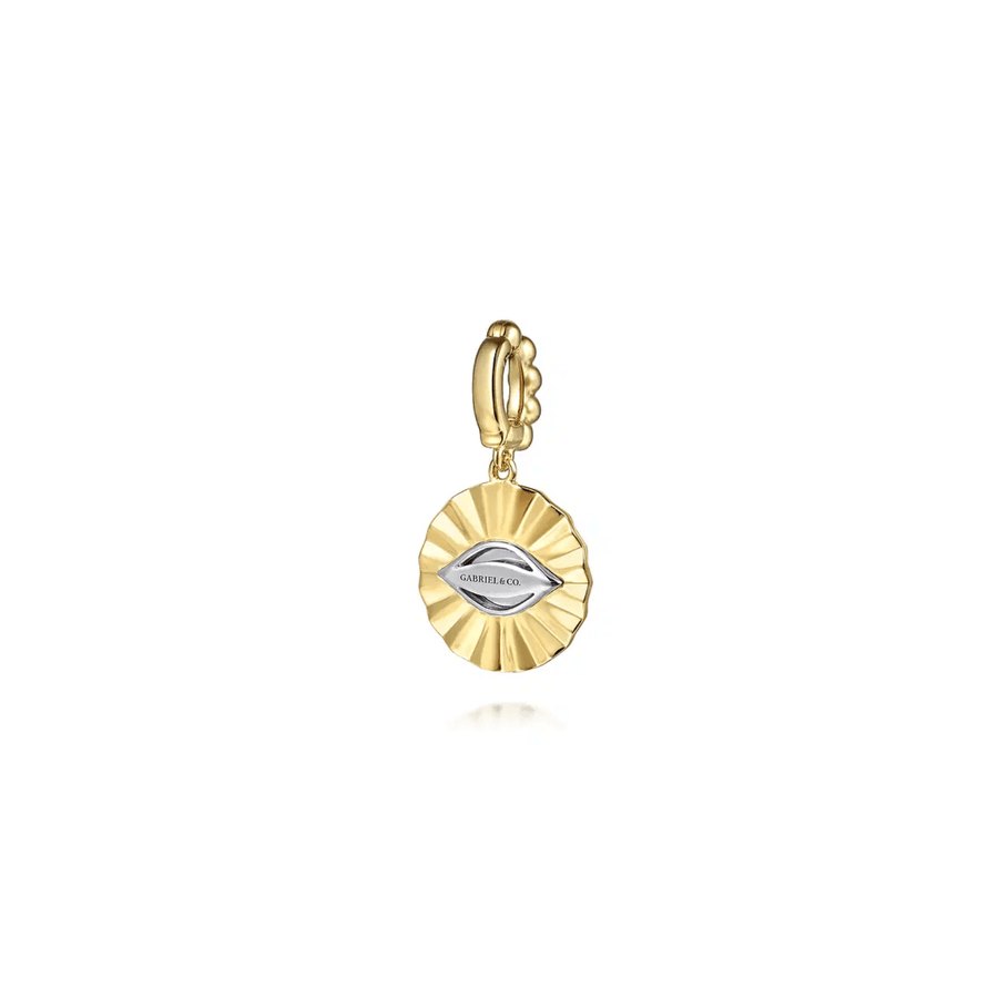 Gabriel & Co. Yellow Gold Bujukan Diamond Cut Evil Eye Medallion Pendant (Pendant Only) - PT7558M45JJ
