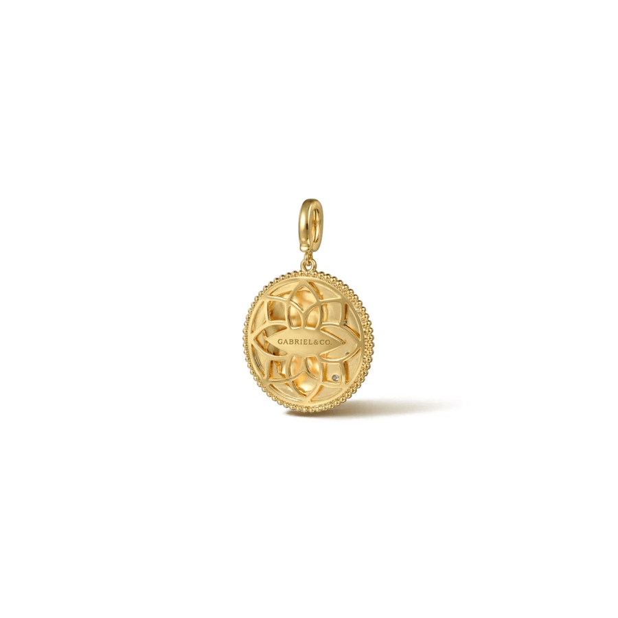 Gabriel & Co. Zodiac 14K Yellow Gold Diamond Bujukan Leo Medallion Pendant PT7571Y45JJ