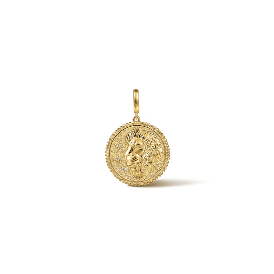Gabriel & Co. Zodiac 14K Yellow Gold Diamond Bujukan Leo Medallion Pendant PT7571Y45JJ