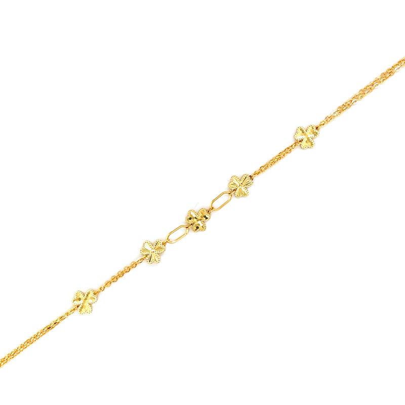 Gold Clover Bracelet-Gold Clover Bracelet - 8BKEY02936