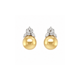 Golden South Sea Pearl Diamond Earrings-golden south sea pearl diamond earrings