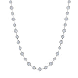 Graduated Bezel-Set Diamond Bar Link Necklace-Graduated Bezel-Set Diamond Bar Link Necklace - DNODE00141