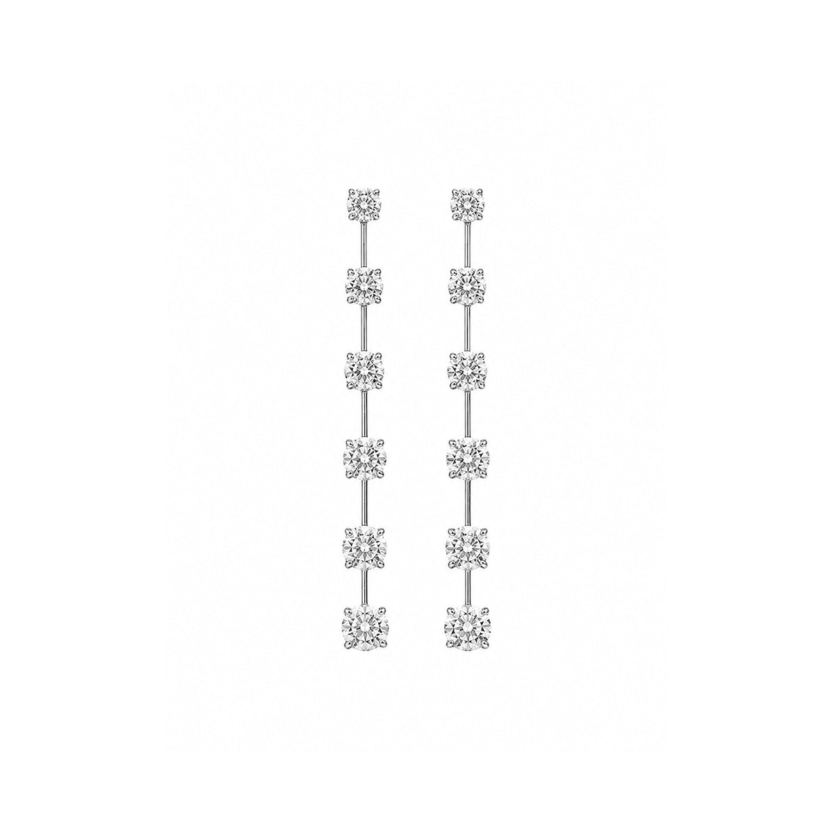 Graduated Diamond Linear Drop Earrings