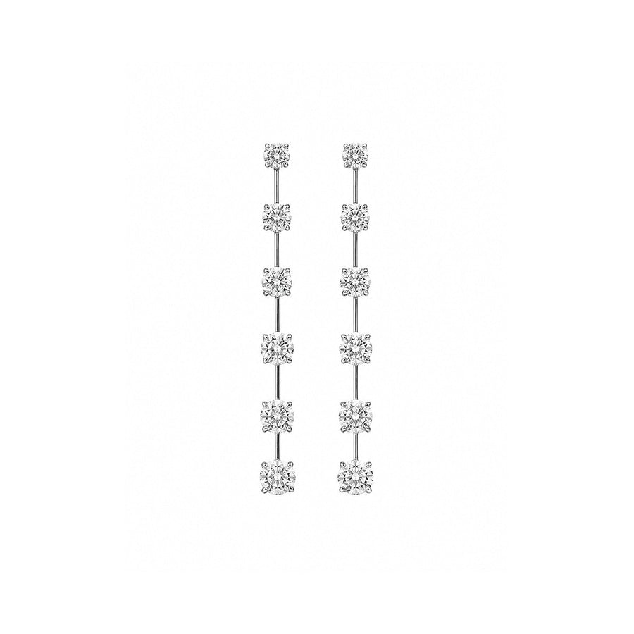 Graduated Diamond Linear Drop Earrings