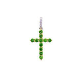 Green Garnet Diamond Cross Pendant-Green Garnet Diamond Cross Pendant - OPTIJ00125