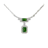 Green Garnet Diamond Necklace-Green Garnet Diamond Necklace - ONTIJ00091