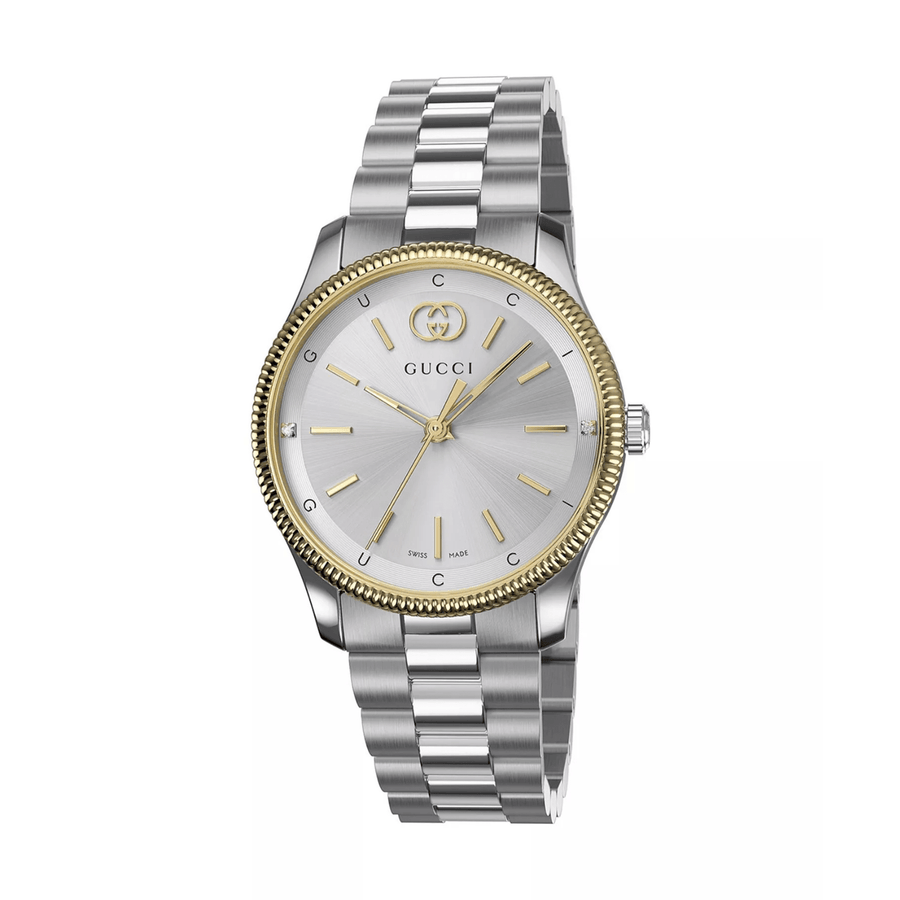 Gucci G-Timeless Watch 29mm, Silver/Gold - YA1265063