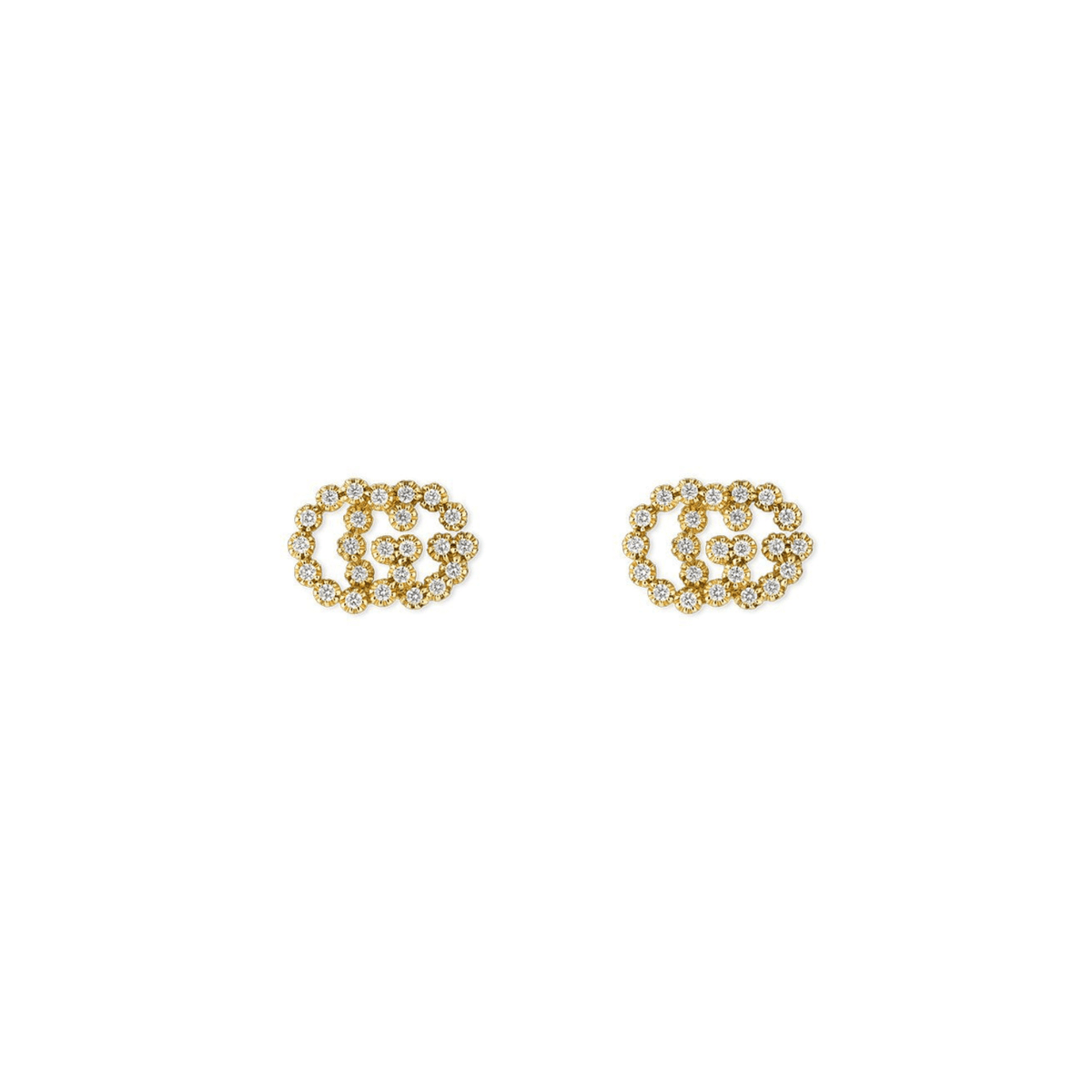 Gucci GG Running Stud Earrings with Diamonds