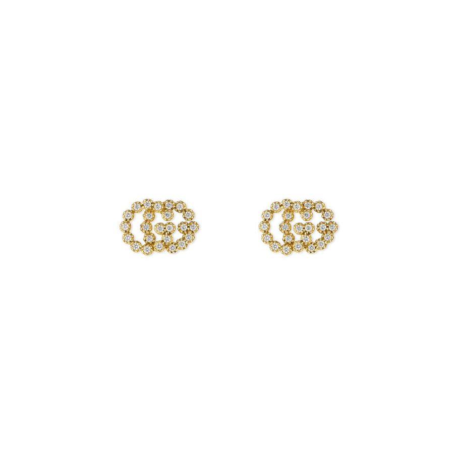 Gucci GG Running Stud Earrings with Diamonds