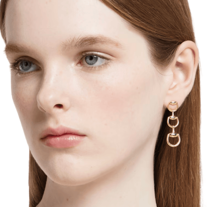 Gucci Horsebit 18K Drop Earrings-Gucci Horsebit 18K Drop Earrings YBD83141300100U