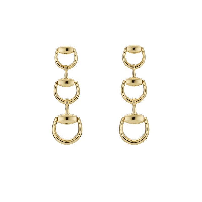 Gucci Horsebit 18K Drop Earrings-Gucci Horsebit 18K Drop Earrings YBD83141300100U