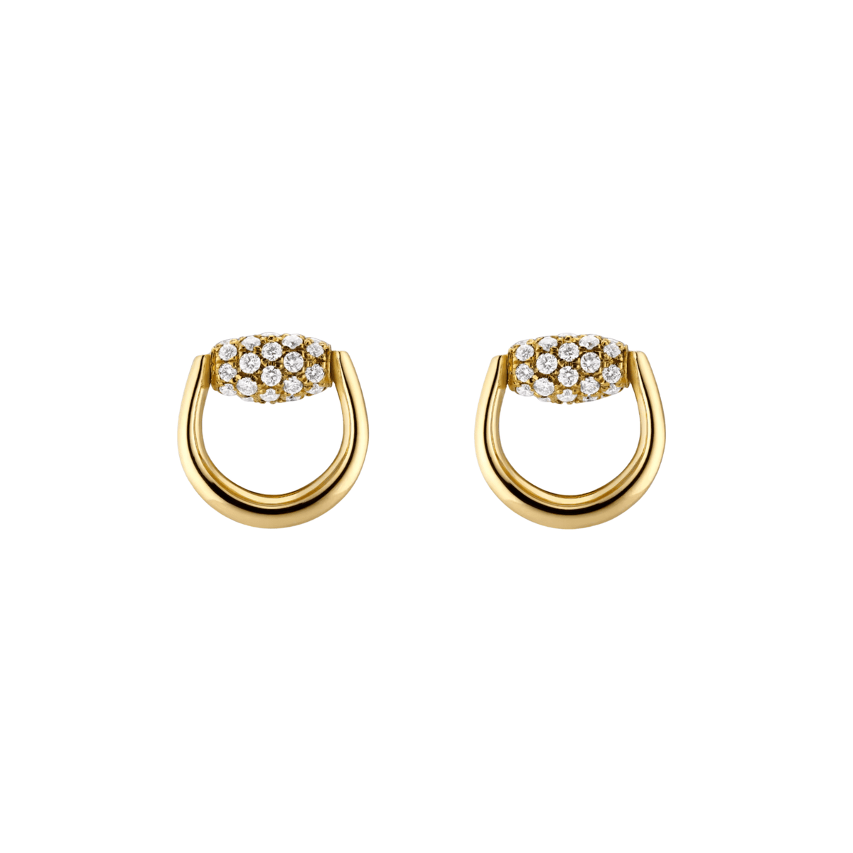 Gucci Horsebit Diamond 18K Stud Earrings YBD86144800100U