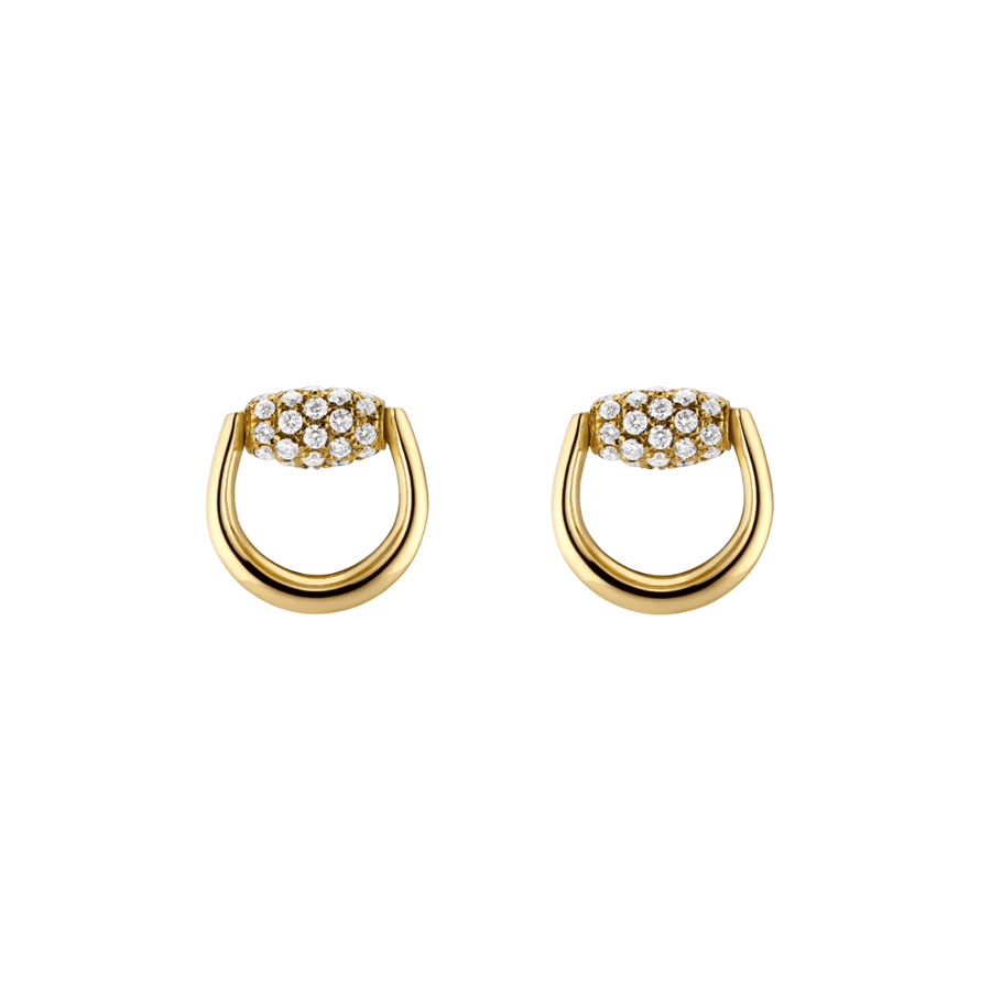 Gucci Horsebit Diamond 18K Stud Earrings YBD86144800100U