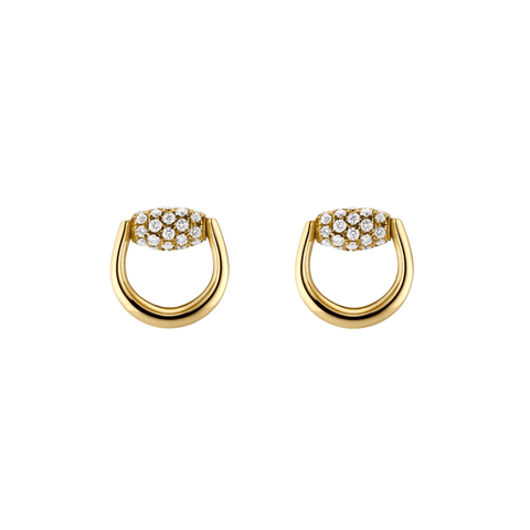 Gucci Horsebit Diamond 18K Stud Earrings-Gucci Horsebit Diamond 18K Stud Earrings YBD86144800100U