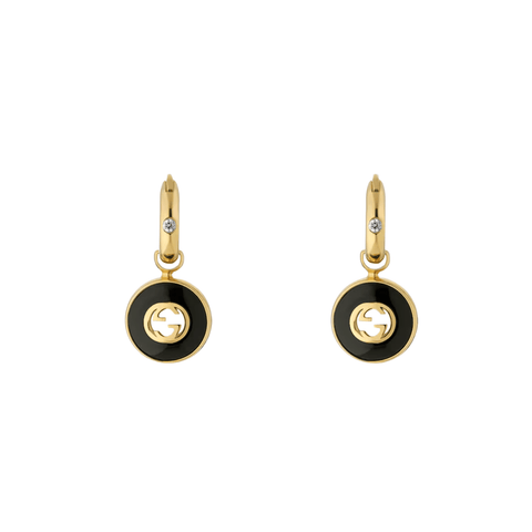 Gucci Interlocking 18k Hoop Earrings-Gucci Interlocking 18k Hoop Earrings YBD78656300100U