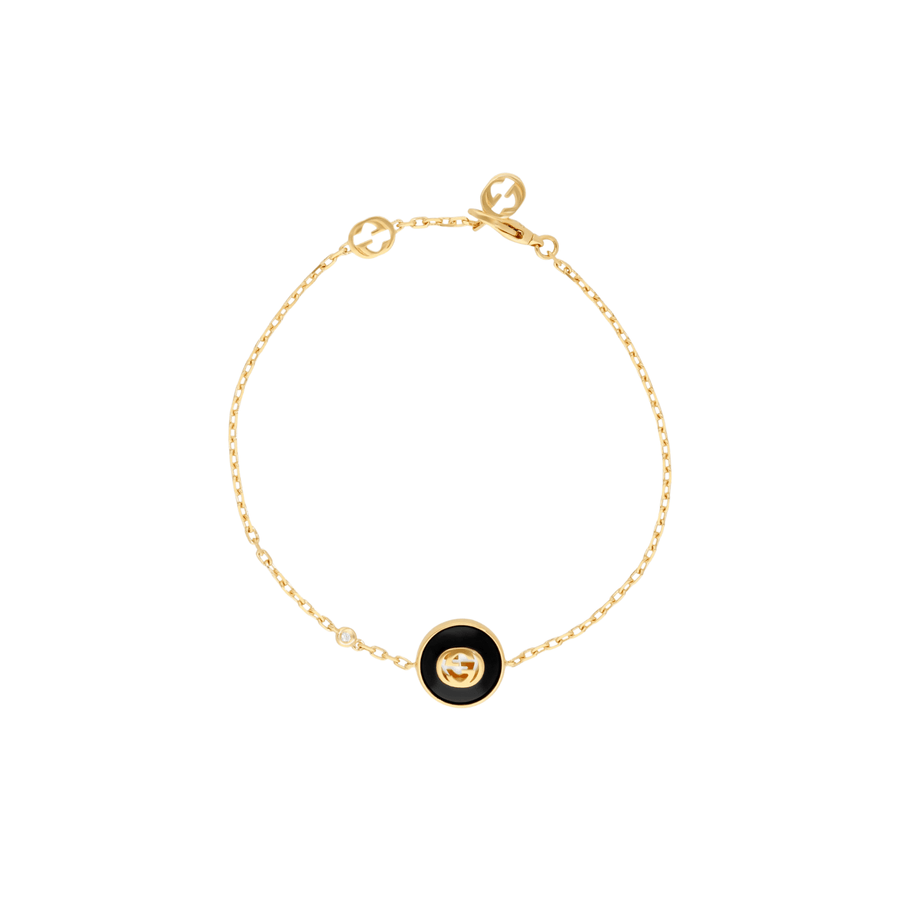 Gucci Interlocking G Onyx Bracelet YBA786556001016