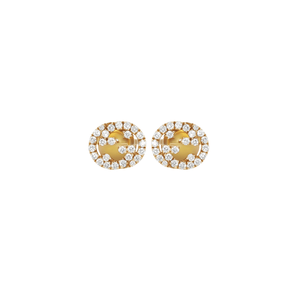 Gucci Interlocking G Yellow Gold Diamond Pavé Earrings
