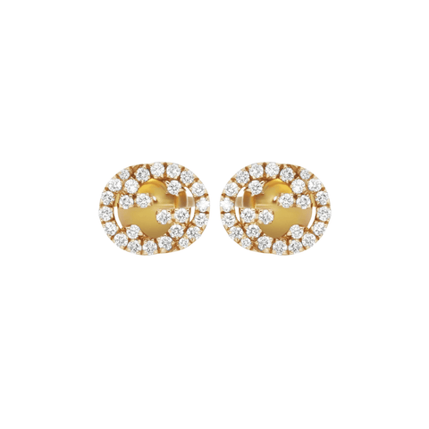 Gucci Interlocking G Yellow Gold Diamond Pavé Earrings-Gucci Interlocking G Yellow Gold Diamond Pavé Earrings - YBD72940800200U