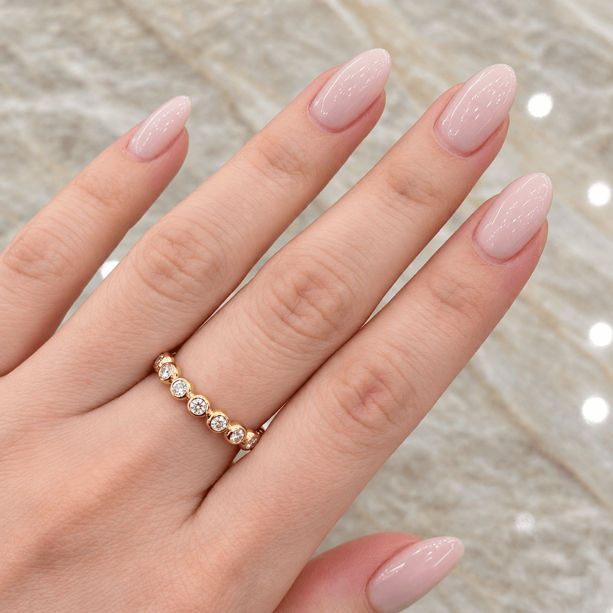 Gumuchian Bezel-Set Diamond Half-Eternity Beaded Ring - CH Premier