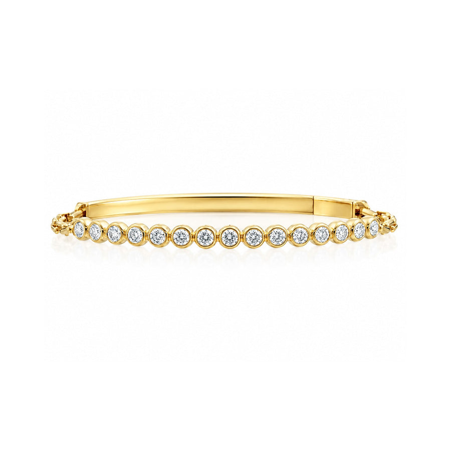 Gumuchian Bezel-Set Diamond Halfway Bangle - DBGUM00125