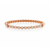 Gumuchian Bezel-Set Diamond Halfway Beaded Bangle-Gumuchian Bezel-Set Diamond Halfway Beaded Bangle