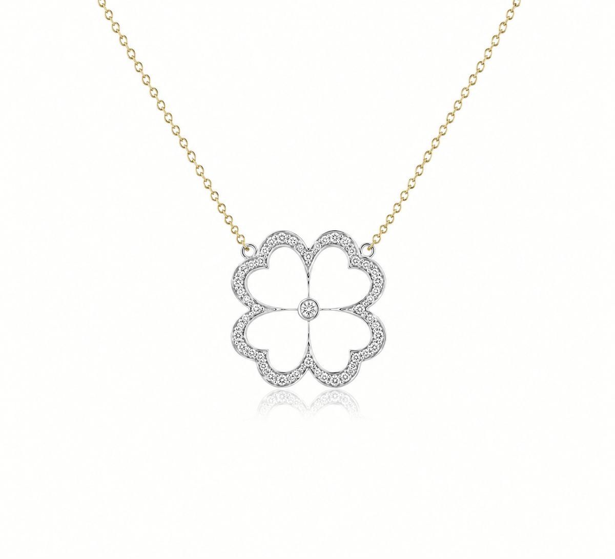 Gumuchian Clover Diamond Pendant and Chain