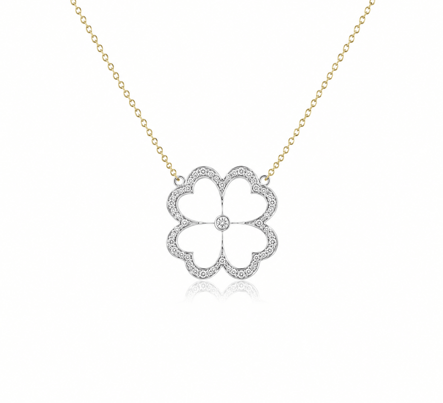 Gumuchian Clover Diamond Pendant and Chain