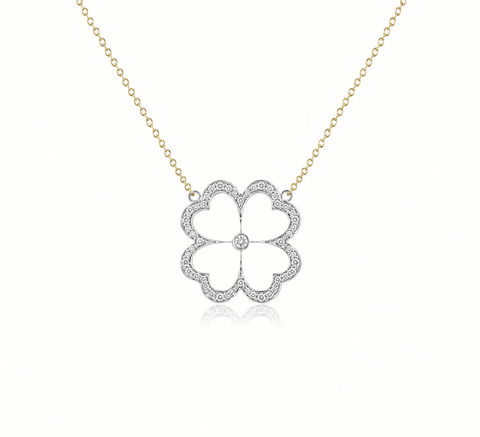 Gumuchian Clover Diamond Pendant and Chain-Gumuchian Clover Diamond Pendant and Chain